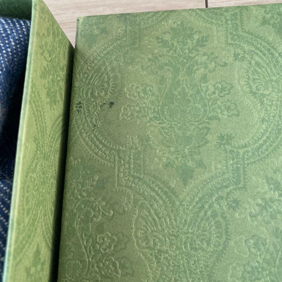 新品未使用GUCCI GGロゴマフラー デニムブルー ブラウン