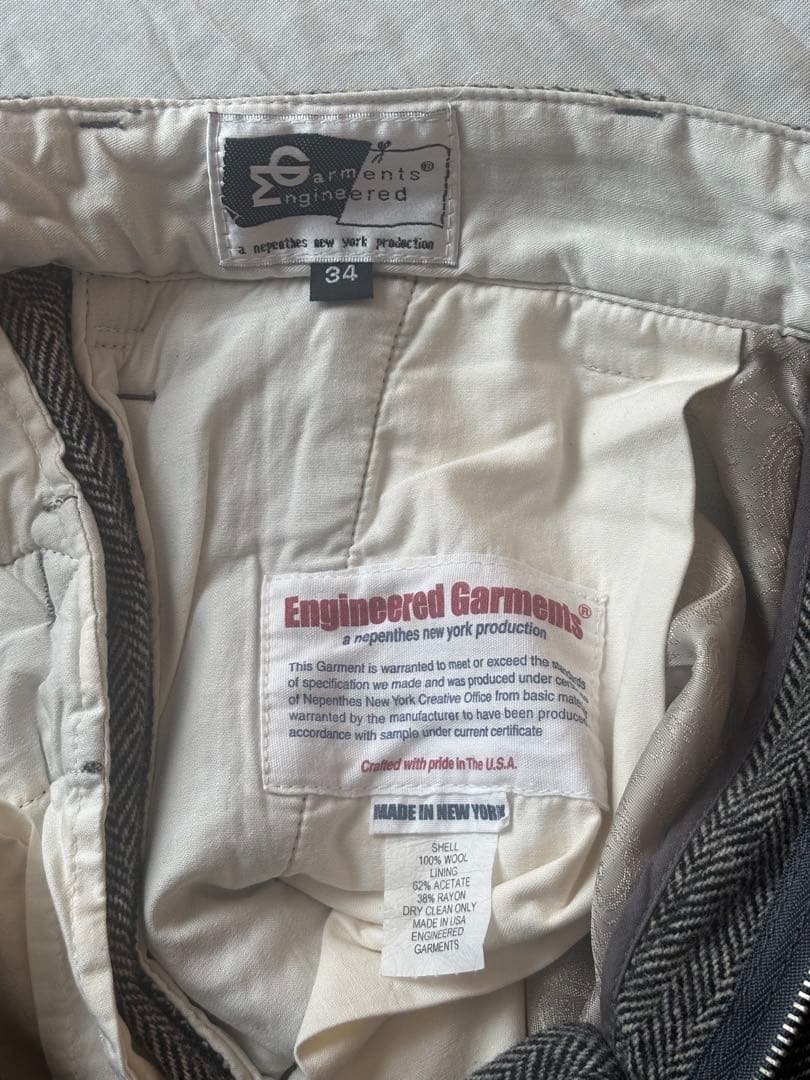 ENGINEERED GARMENTS ウールヘリンボーンパンツ w34