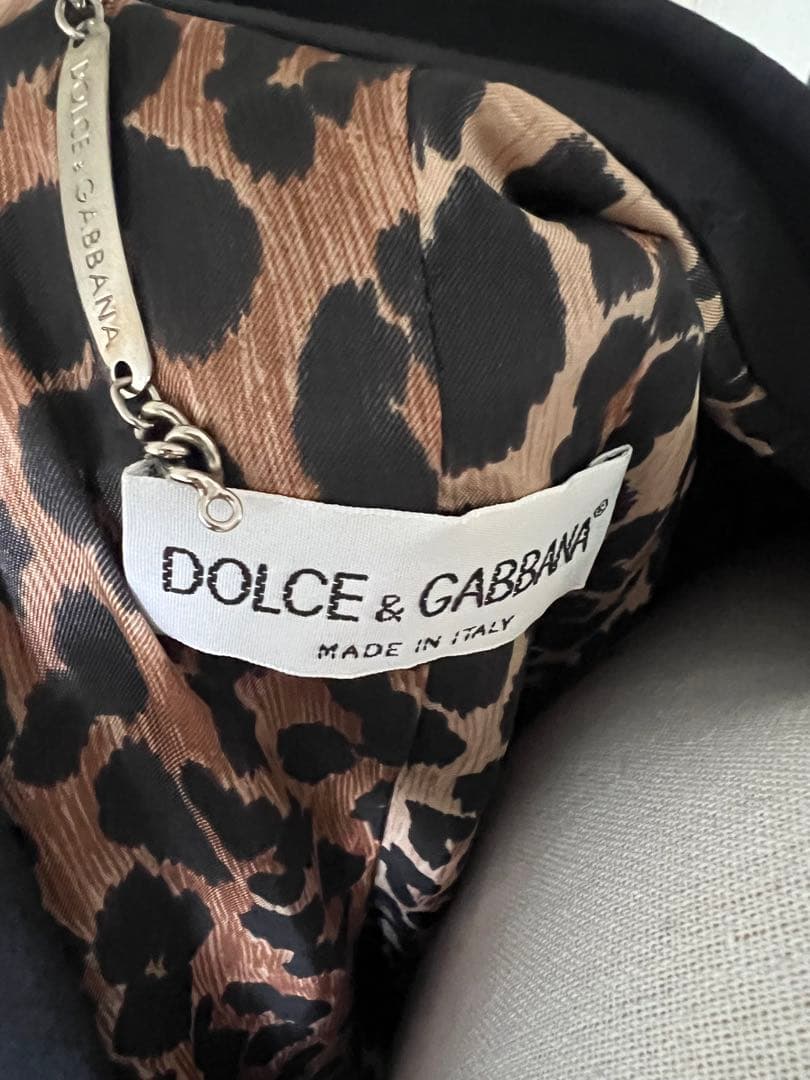 ドルチェ&ガッバーナ ロングジャケットコート 38 裏地レオパード ブラック