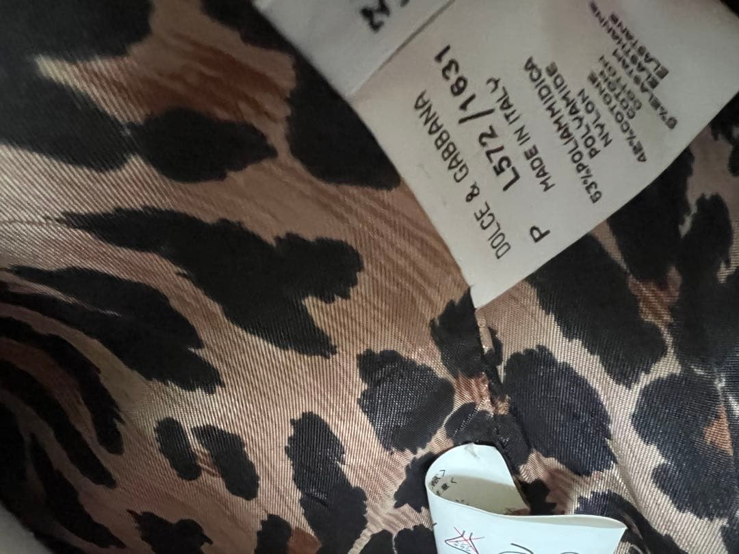 ドルチェ&ガッバーナ ロングジャケットコート 38 裏地レオパード ブラック