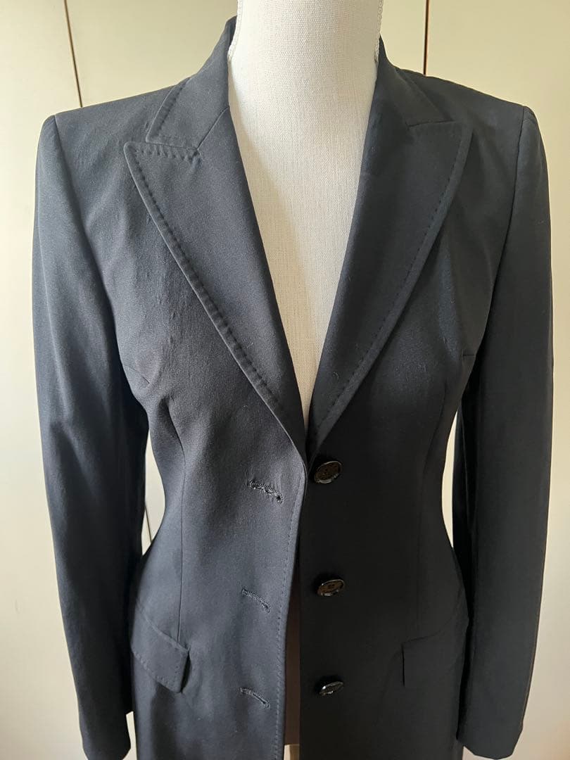 ドルチェ&ガッバーナ ロングジャケットコート 38 裏地レオパード ブラック