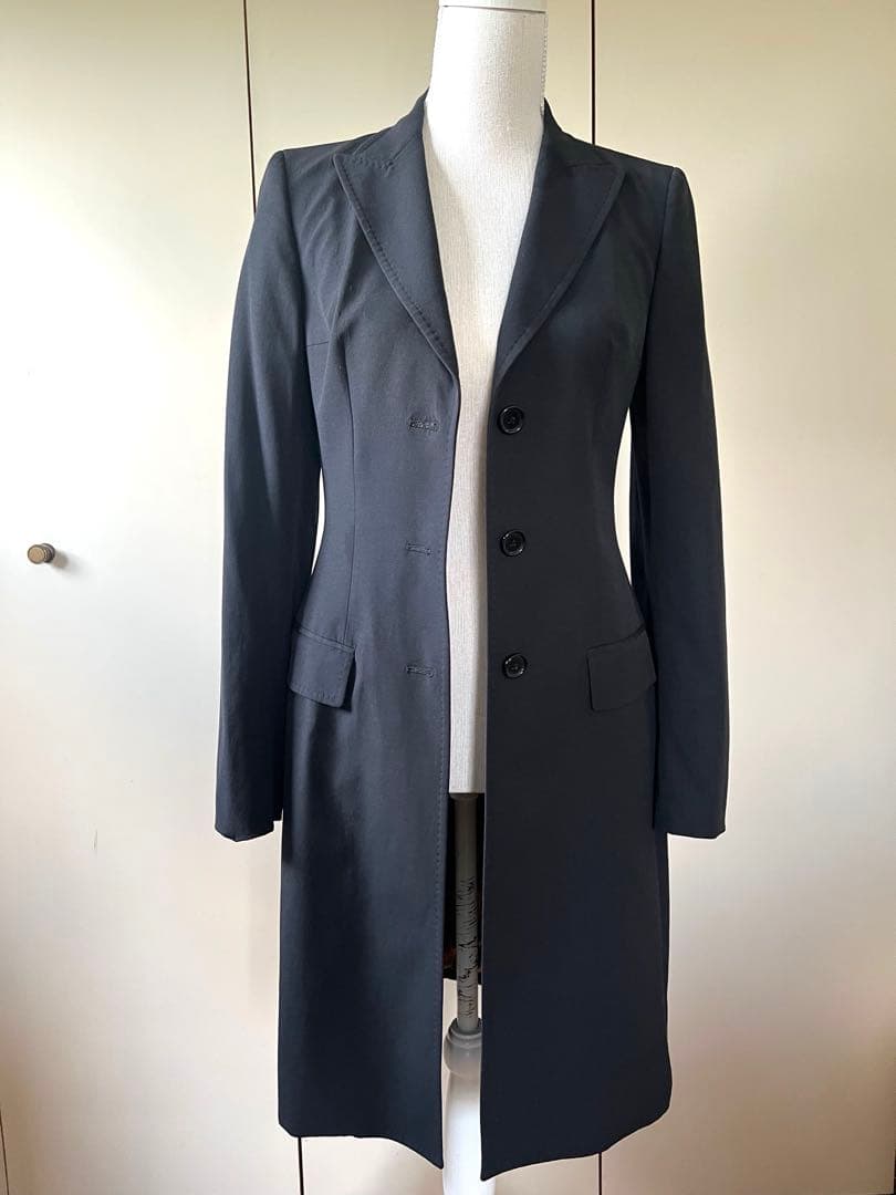 ドルチェ&ガッバーナ ロングジャケットコート 38 裏地レオパード ブラック