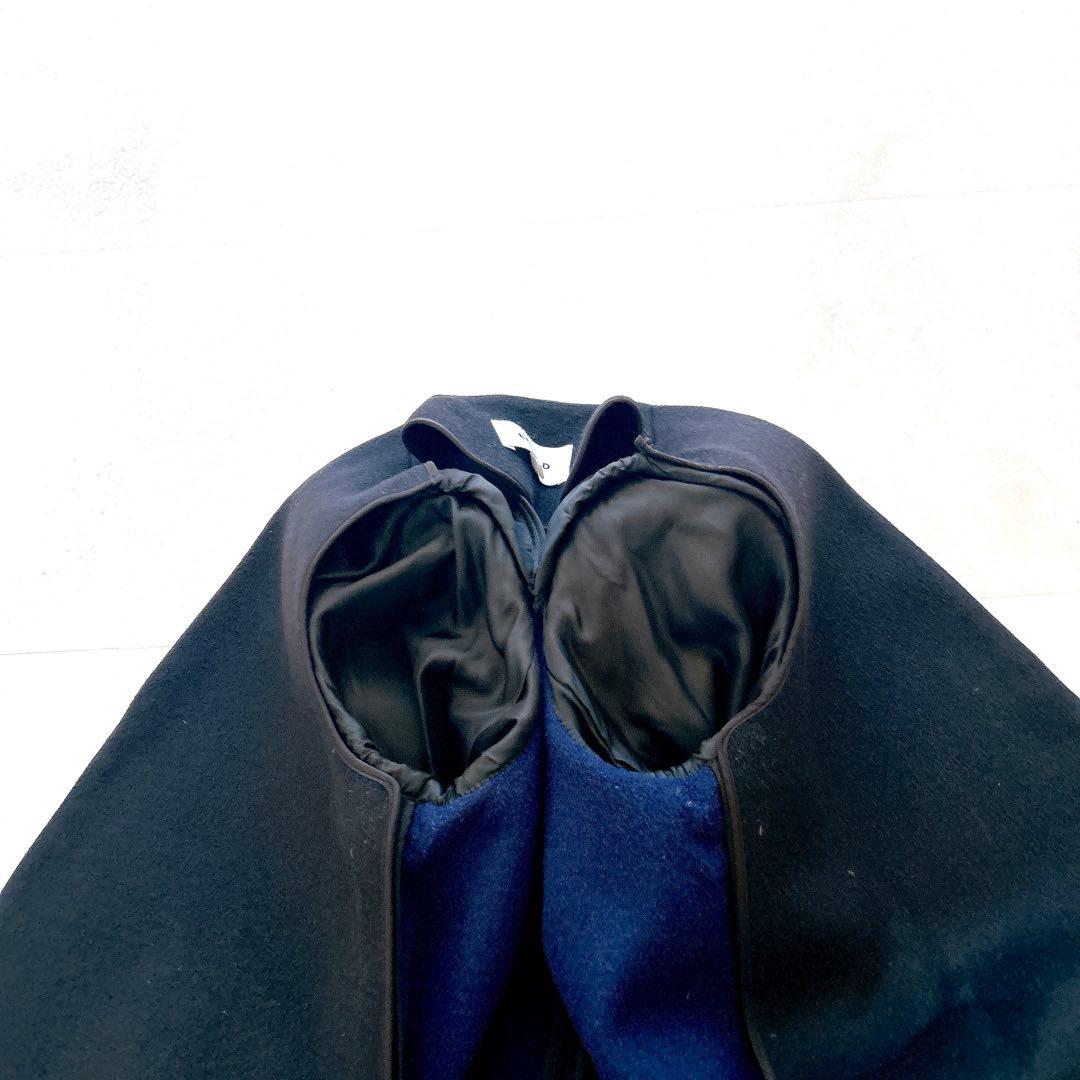 人気✨エンフォルド　ウールリバーバイカラーコート　ノーカラー　ダブルフェイス　M