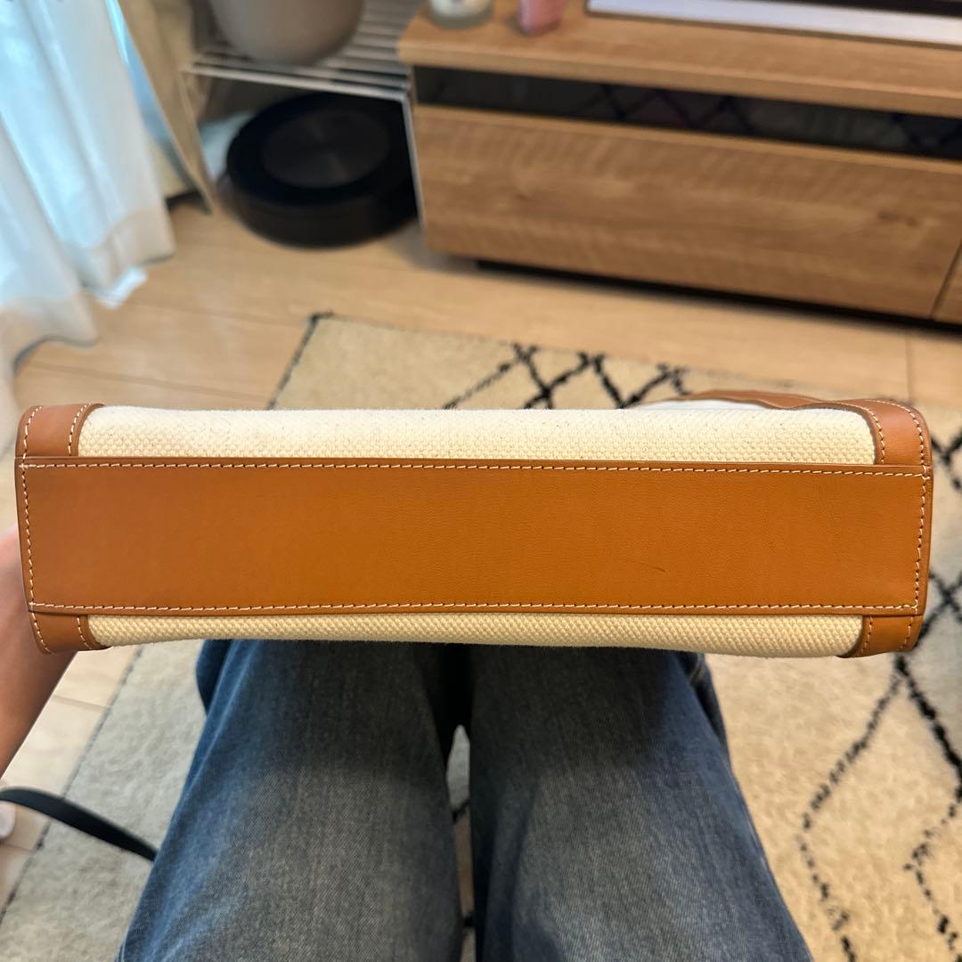 セリーヌ トートバッグ スモール バーティカル カバ レザー/キャンバス