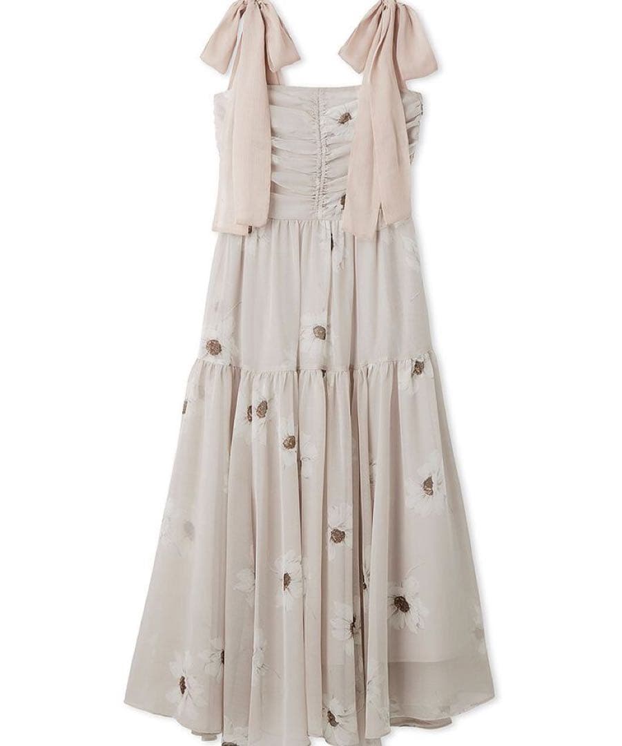 SNIDEL プリントショルダーリボンワンピース 0サイズ タグあり