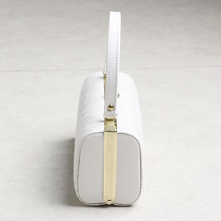 【新品】振袖用 草履バッグセット　ジャガード織り　白　草履24cm