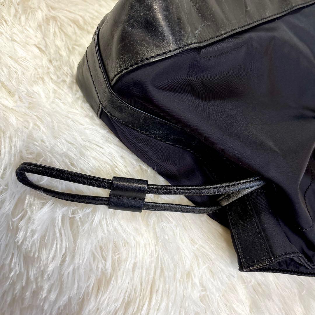 らーこ 美品 トリーバーチ トートバッグ ハンドバッグ ゴールドロゴ 黒