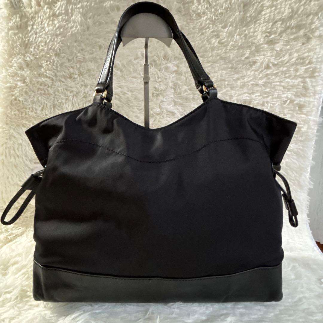 らーこ 美品 トリーバーチ トートバッグ ハンドバッグ ゴールドロゴ 黒