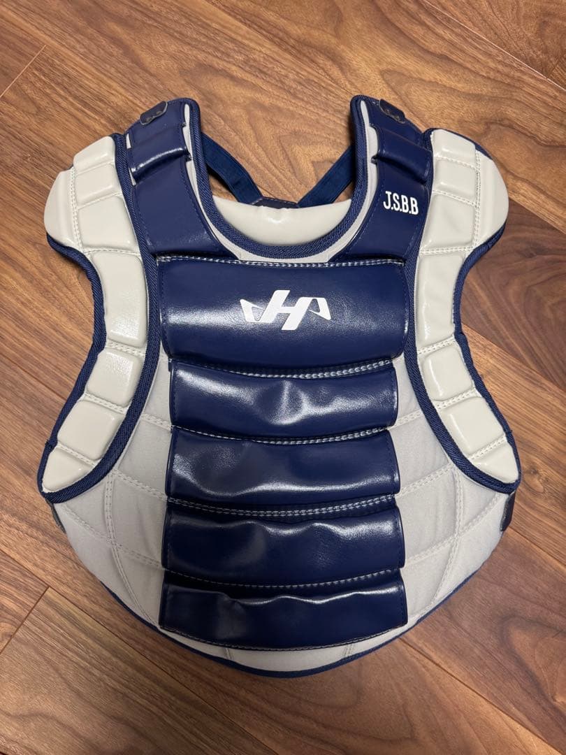 【しろくまとかげ】ハタケヤマ捕手用プロテクター JSBBネイビー/ホワイト