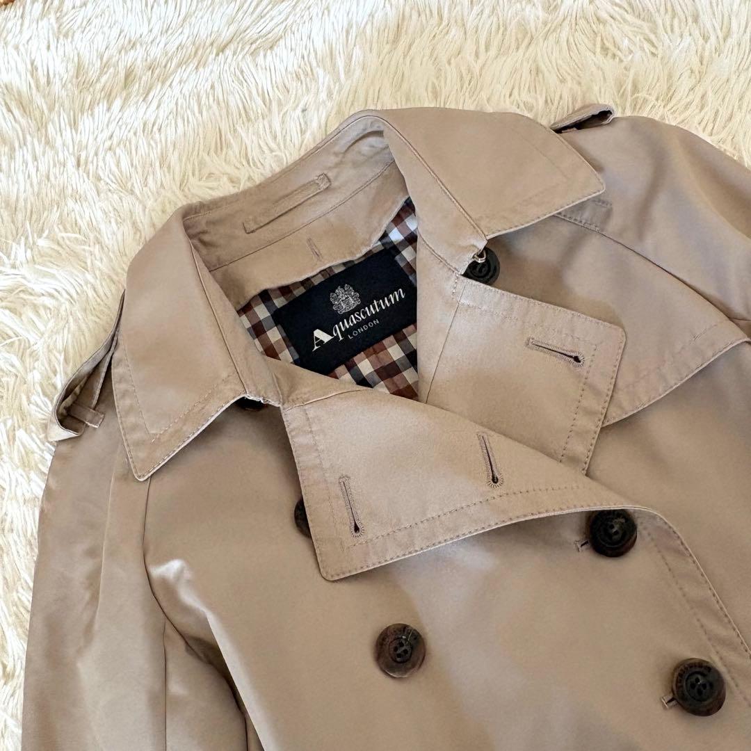 アクアスキュータム　トレンチコート　ウールライナー付　2way ベルト　サイズ8