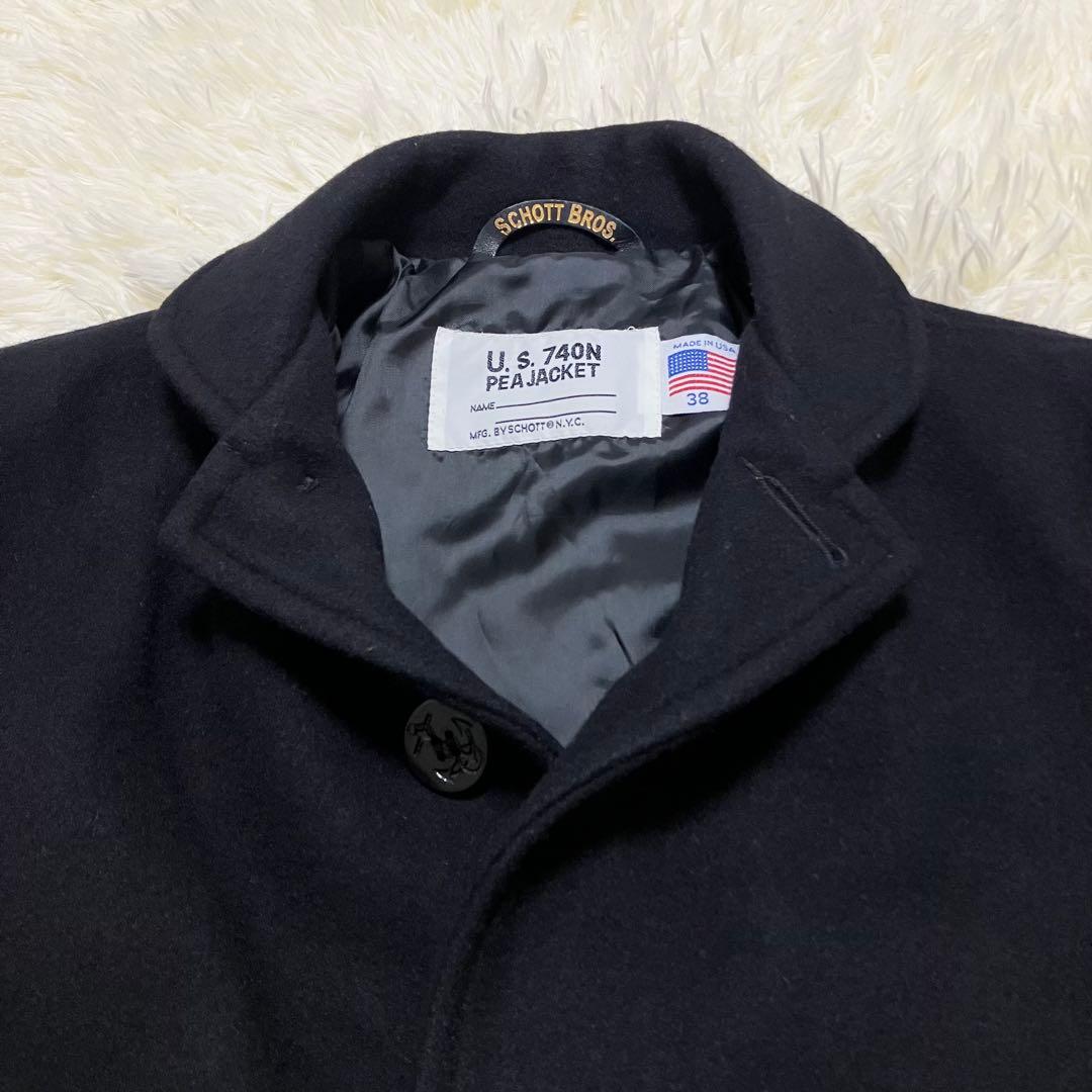 ショット ピーコート シングル USA製 U.S.740N ウール 黒 M〜L