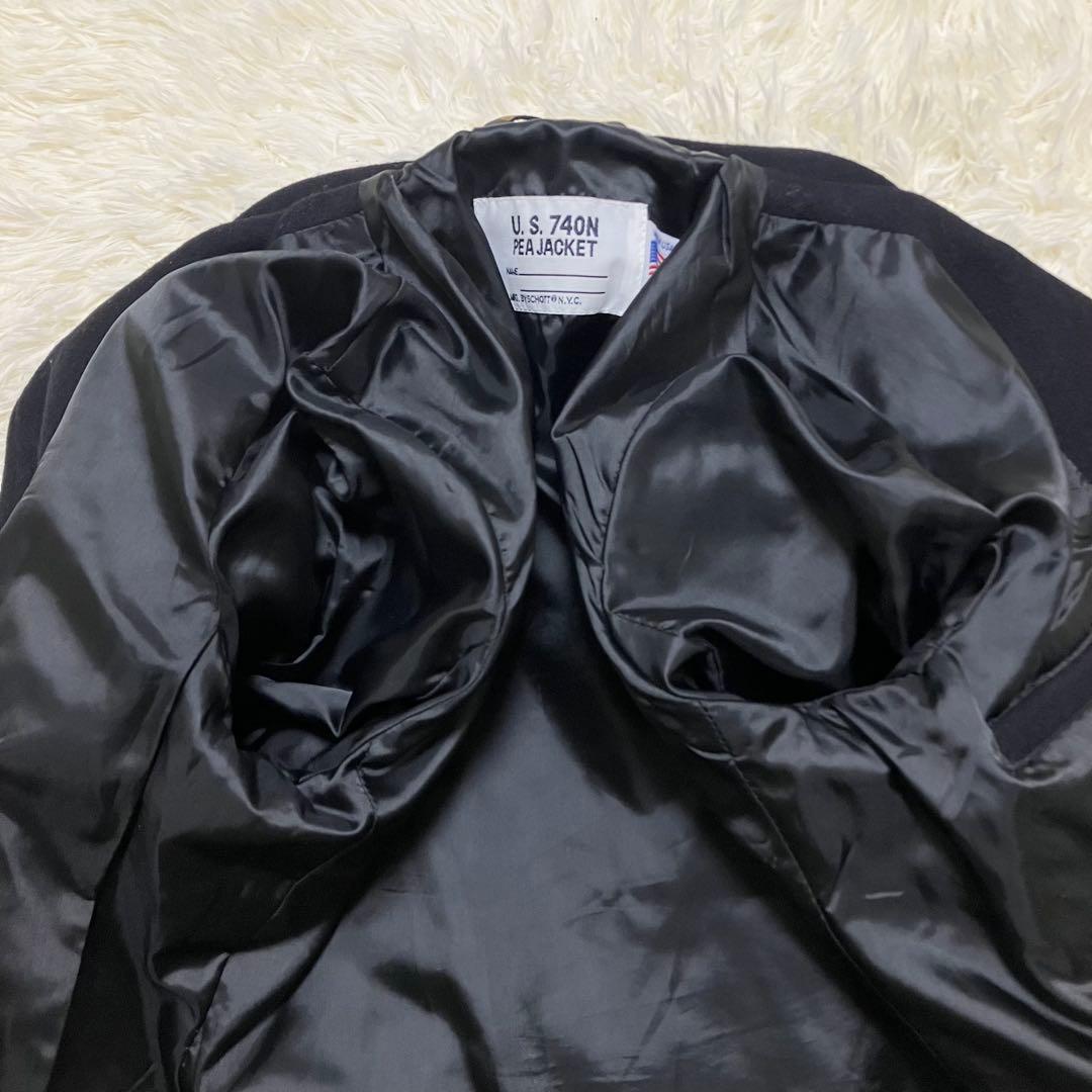 ショット ピーコート シングル USA製 U.S.740N ウール 黒 M〜L