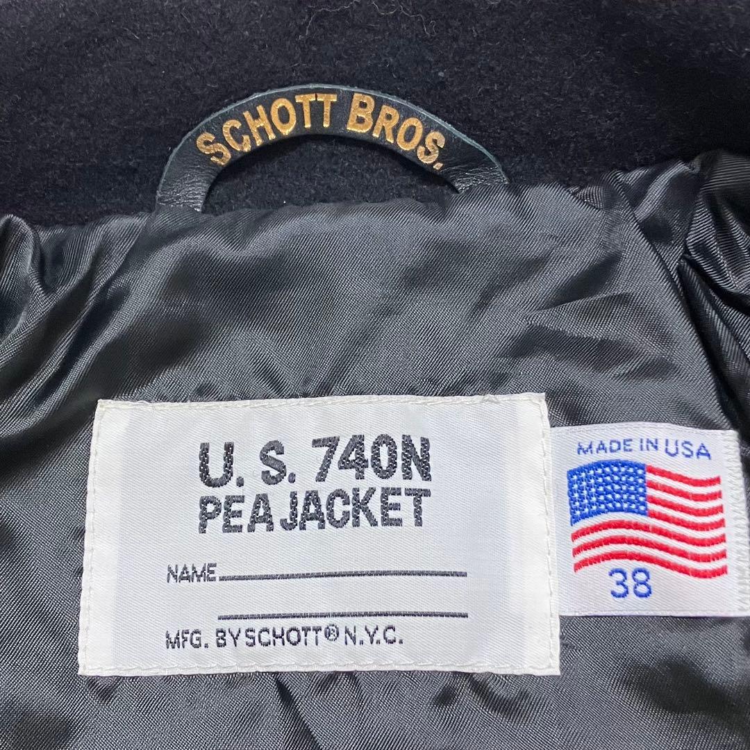 ショット ピーコート シングル USA製 U.S.740N ウール 黒 M〜L