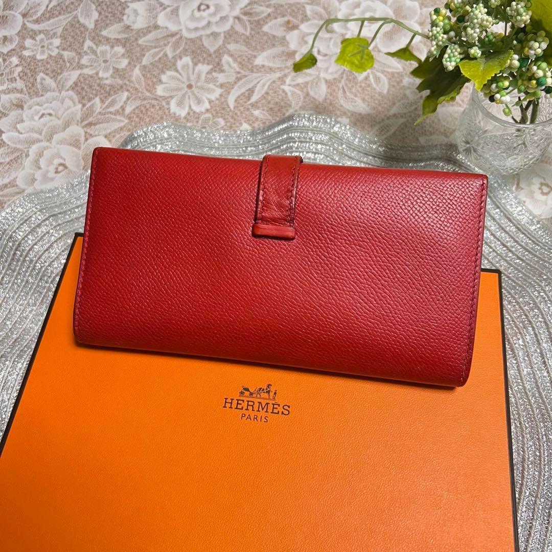 極美品★HERMES エルメス べアン デュプリ 三つ折り長財布★正規品