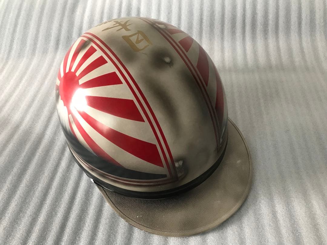やられ塗装 富士日章 コルク半 ヘルメット アルフィン 軽スロ BEET 旭風防