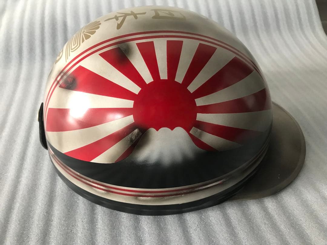 やられ塗装 富士日章 コルク半 ヘルメット アルフィン 軽スロ BEET 旭風防