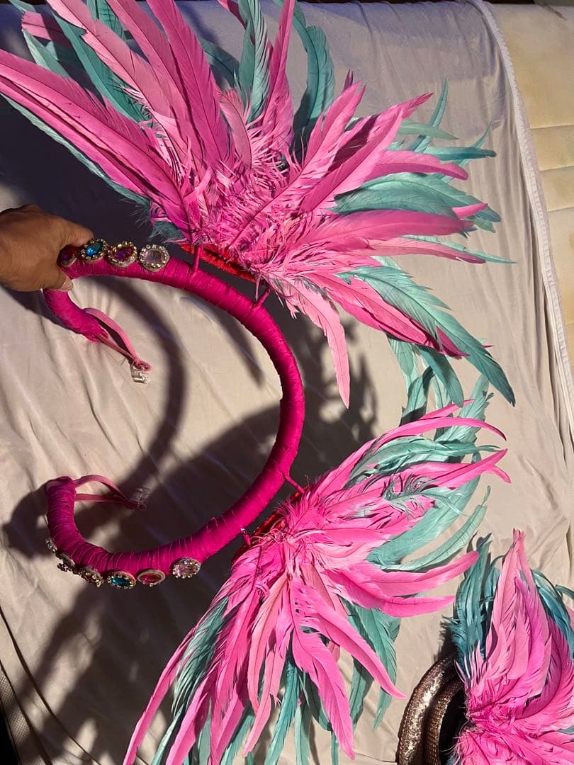 ダンス衣装/サンバ/パフォーマンス/ピンク系ステージ衣装