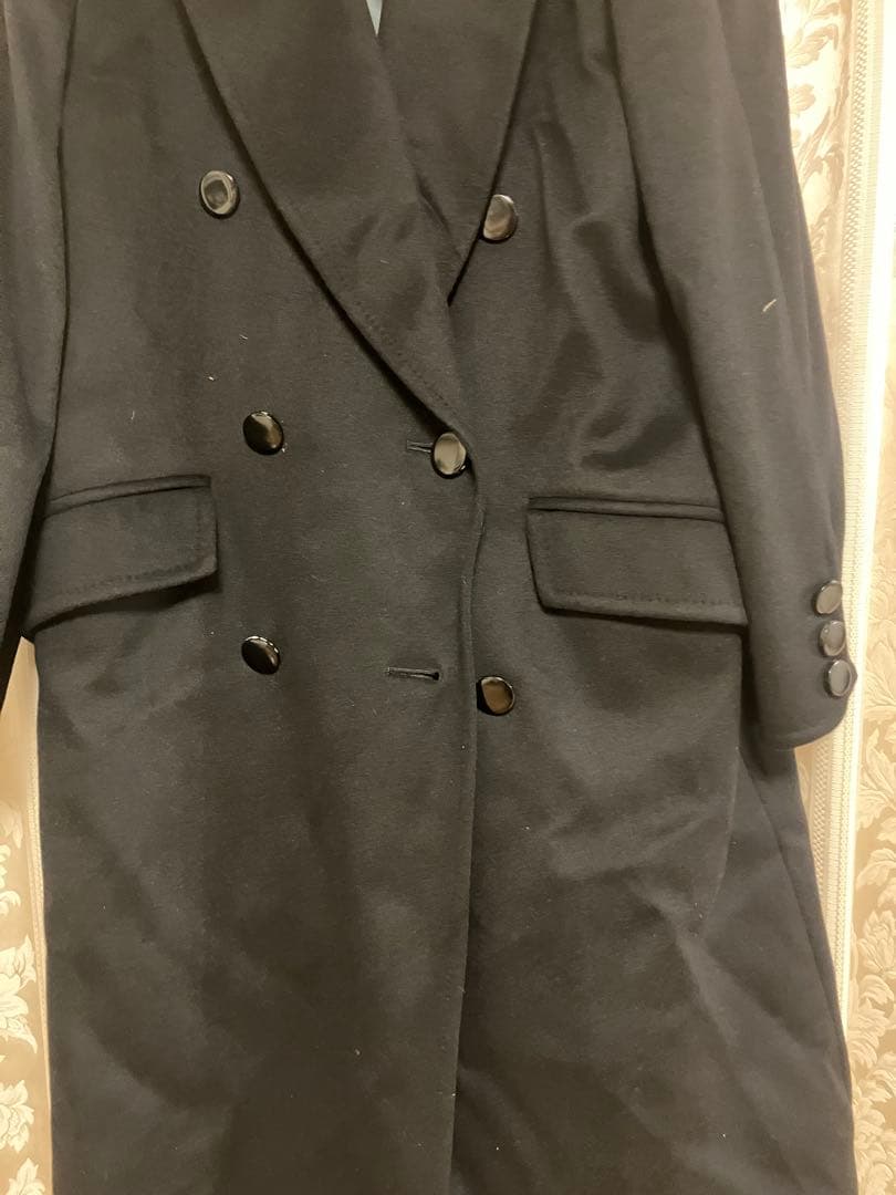 Christian Dior 黒 ダブルブレスト ロングコート　Mサイズ