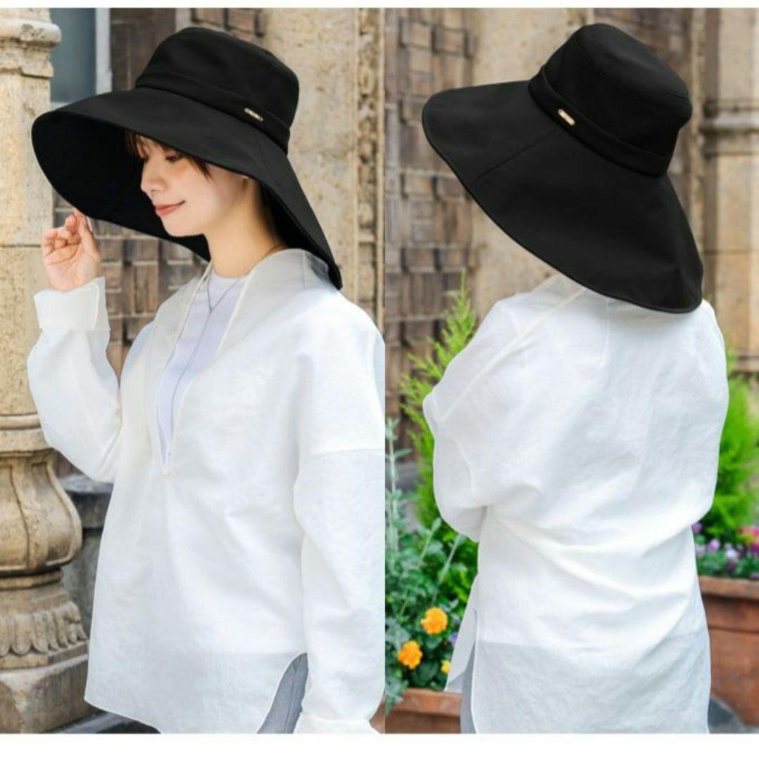 芦屋ロサブラン　ワイドブリムハット ブラック