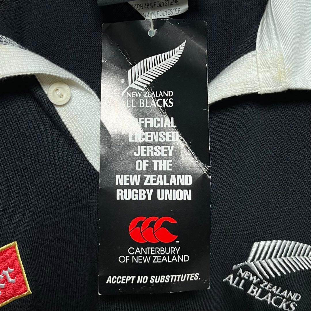 90's カンタベリー オールブラックス　デッドストック　ラガーシャツ Mサイズ