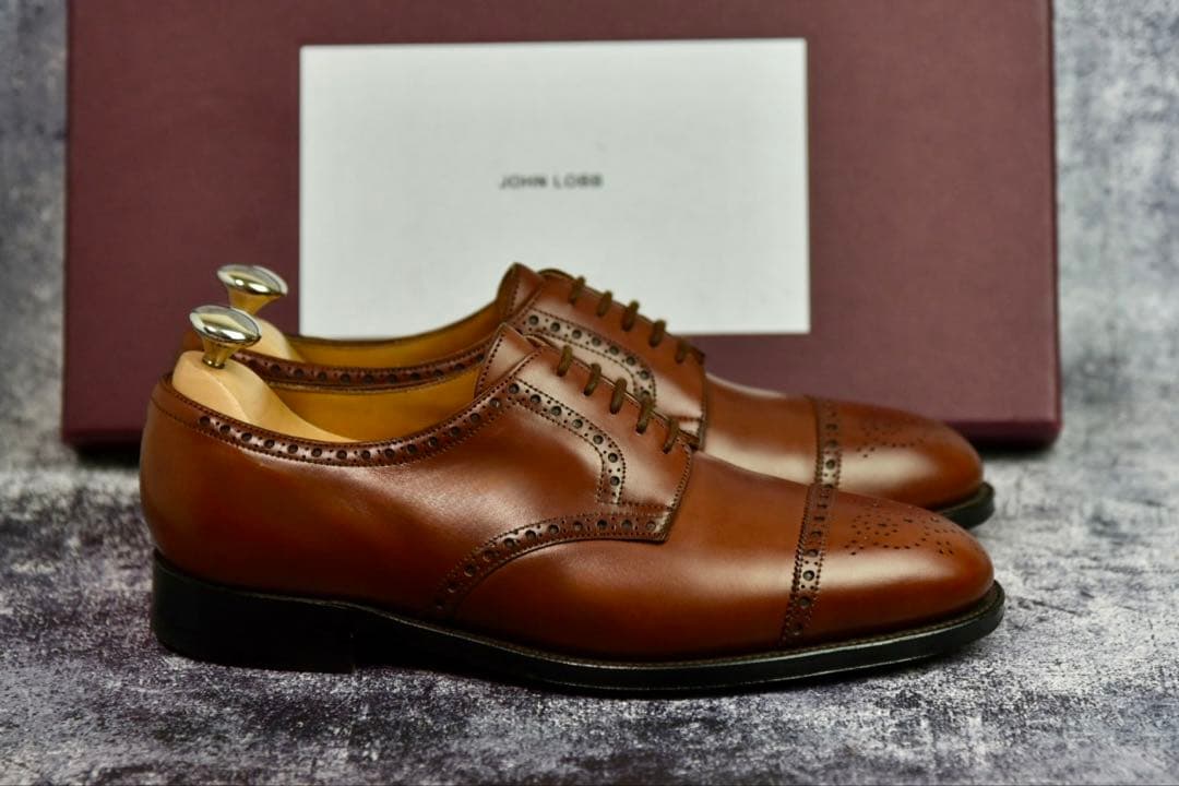 付属品完備　ジョンロブ　ネイダー　5.5EE　チェスナット　8695ラスト