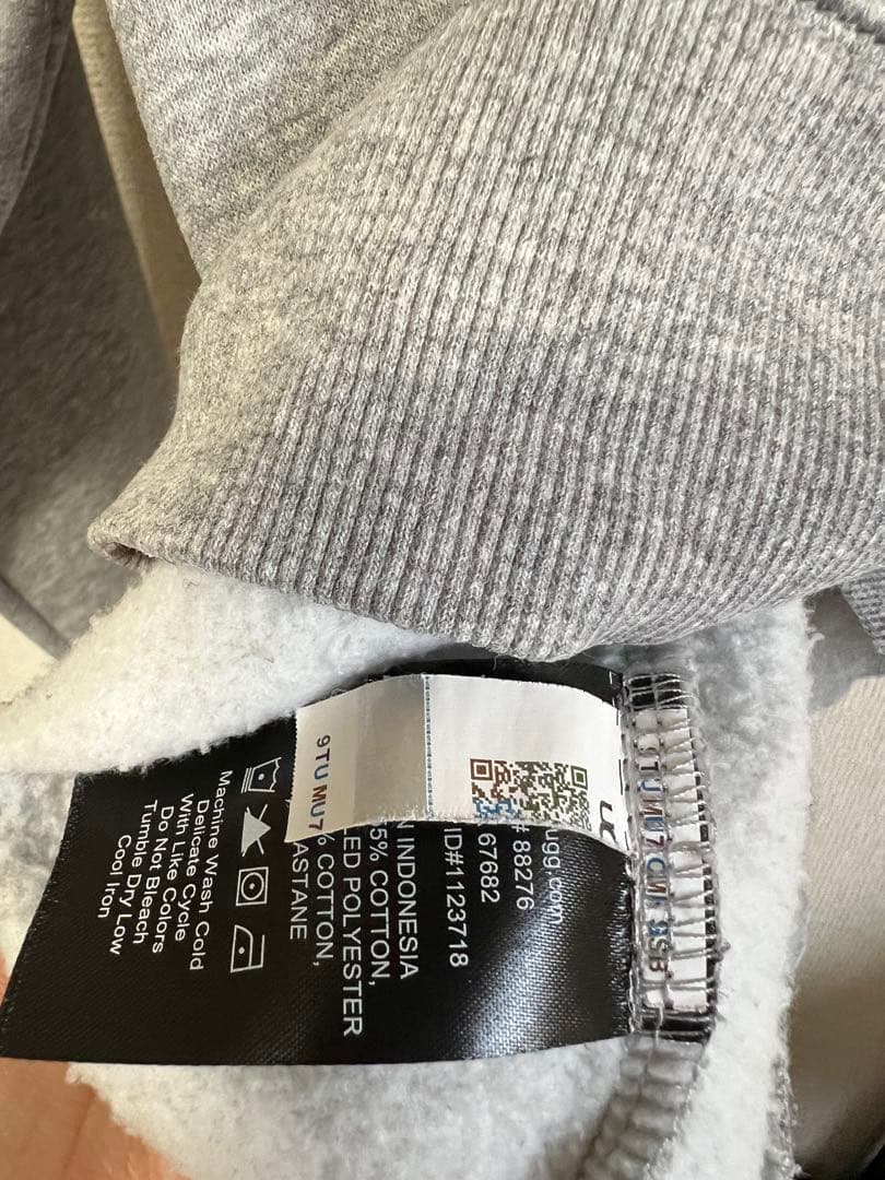 UGG ファーロゴ スウェット グレー ピンク 裏起毛 S