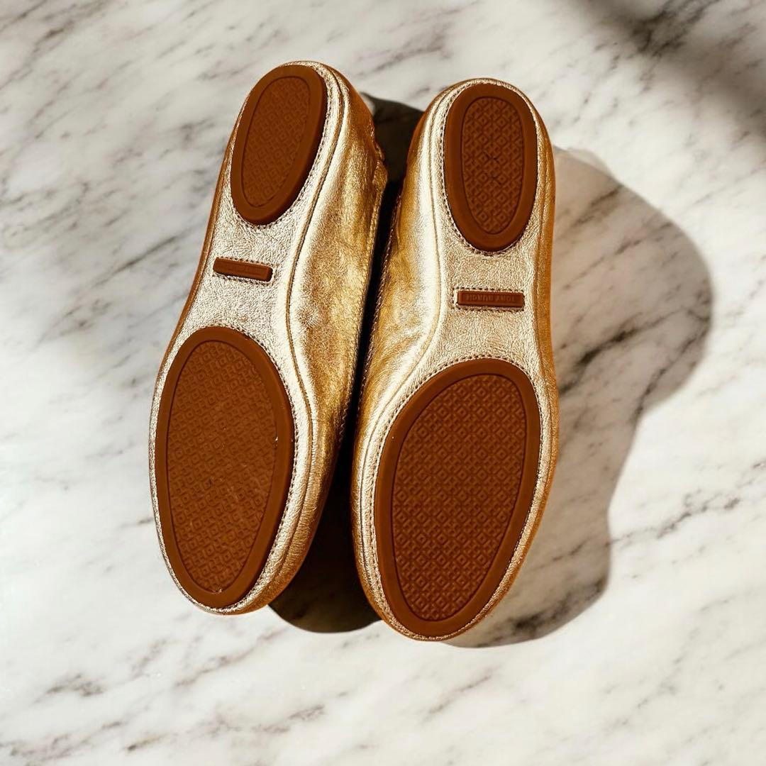 美品✨Tory Burch バレエシューズ　6.5 23.5㎝ ゴールド