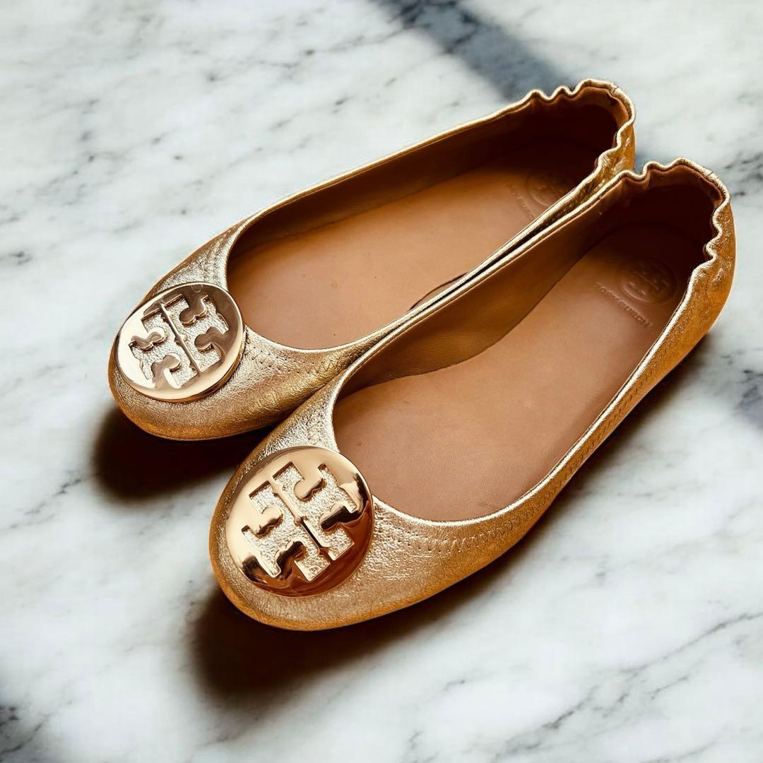 美品✨Tory Burch バレエシューズ　6.5 23.5㎝ ゴールド