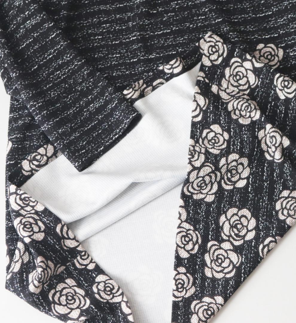 新品【Leilian レリアン】フラワー柄 チュニック 黒 13+