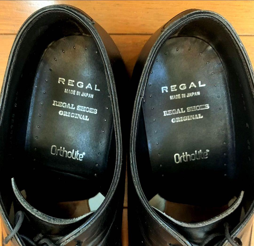 REGAL W44 プレーントウ　レザーシューズ　ブラック　3.3万円