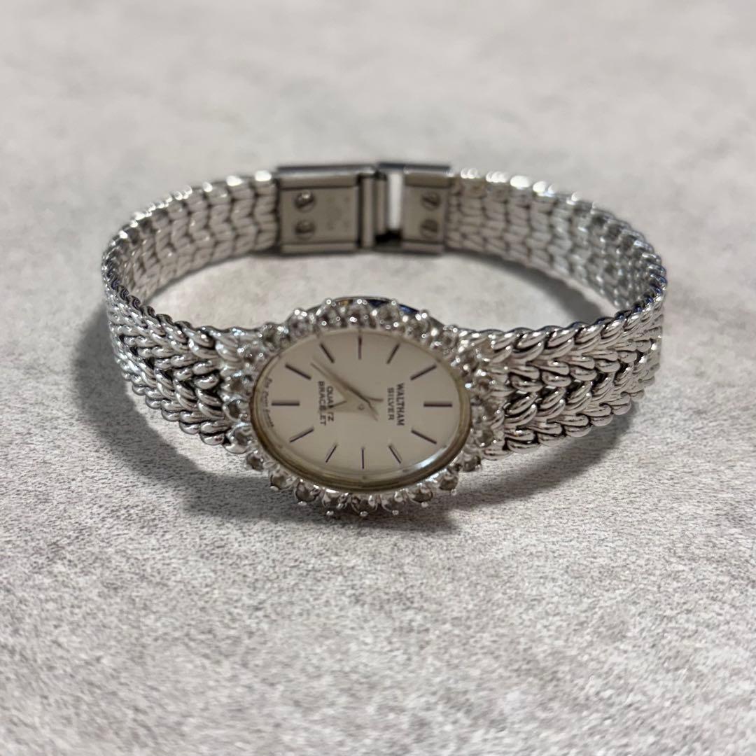 【希少】SV925ウォルサム マキシム ダイヤベゼル 腕時計