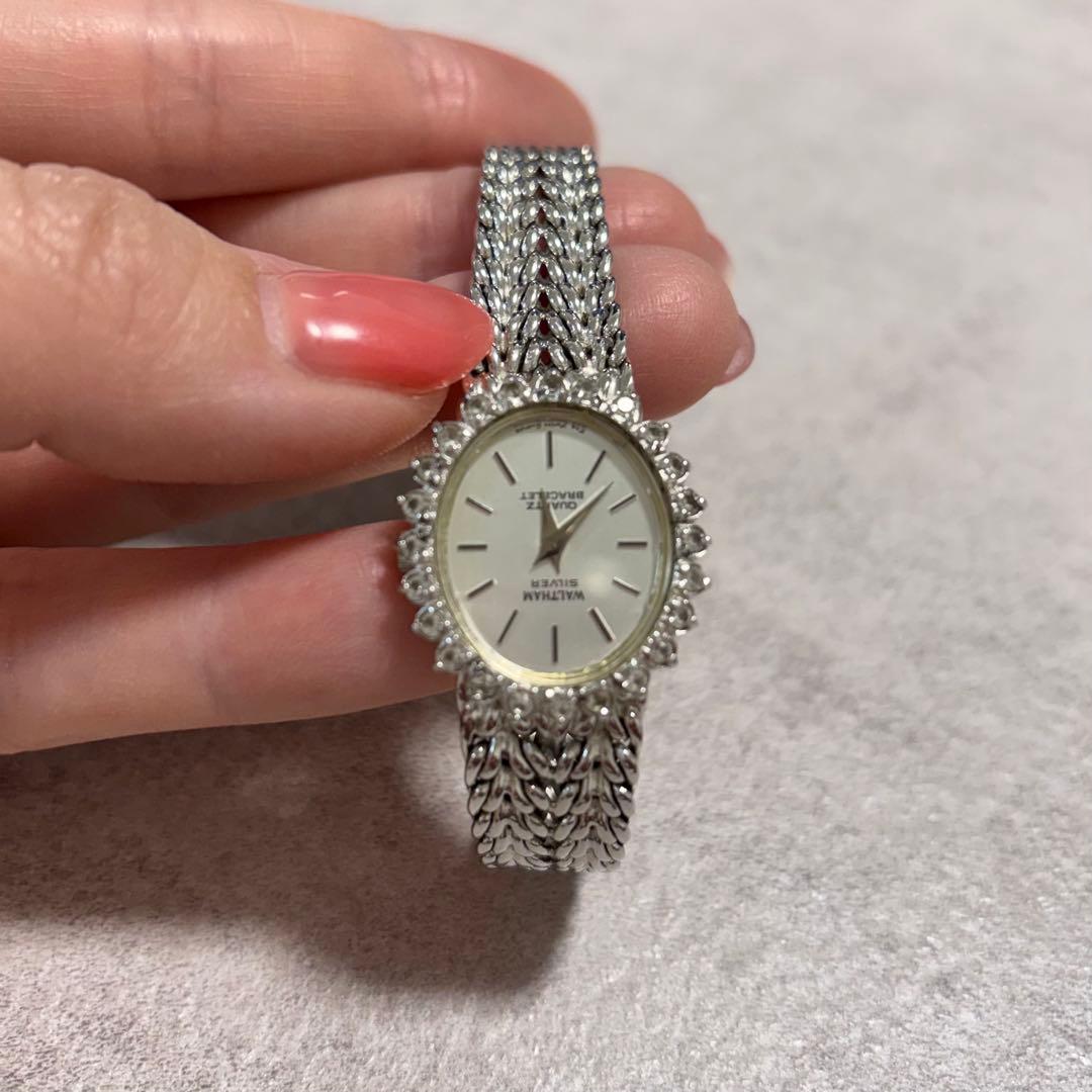 【希少】SV925ウォルサム マキシム ダイヤベゼル 腕時計