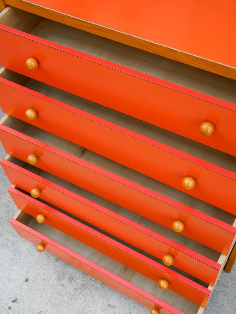 60-70's ヴィンテージ 6段チェスト/収納 レトロポップ スペースエイジ