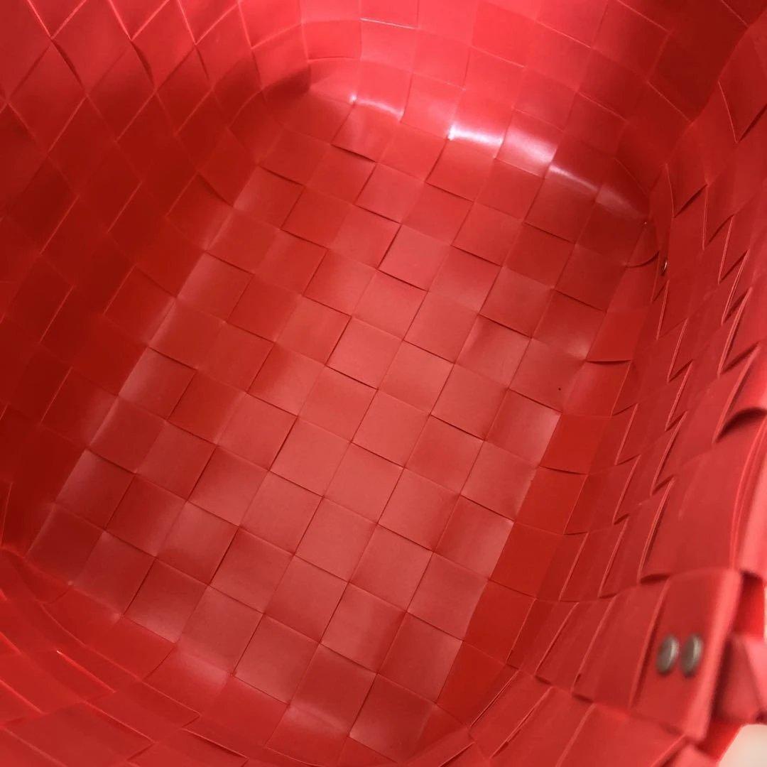 Handed By かごバッグ 35x 25x 27 赤　希少カラー