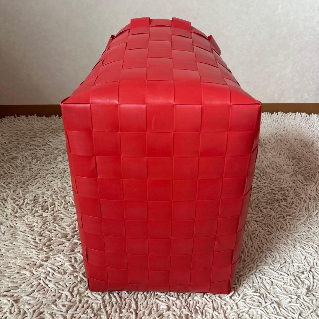 Handed By かごバッグ 35x 25x 27 赤　希少カラー