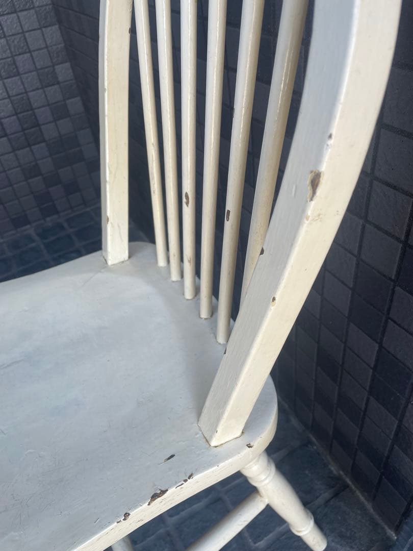 専用　ぽってり厚塗りが素敵なホワイトペイント　フランスアンティーク　チェア