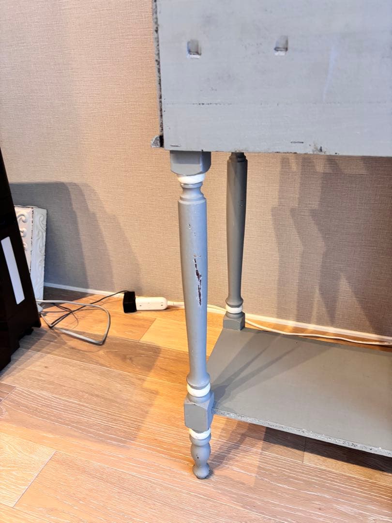 アンティーク　サイドボード　ブルーグレー　ホワイト