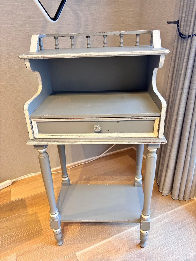 アンティーク　サイドボード　ブルーグレー　ホワイト