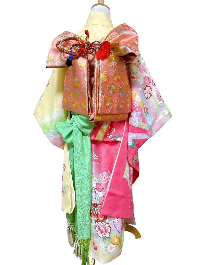 黄色×ピンク♡七五三　7歳　フルセット　一式　女の子　パステル系