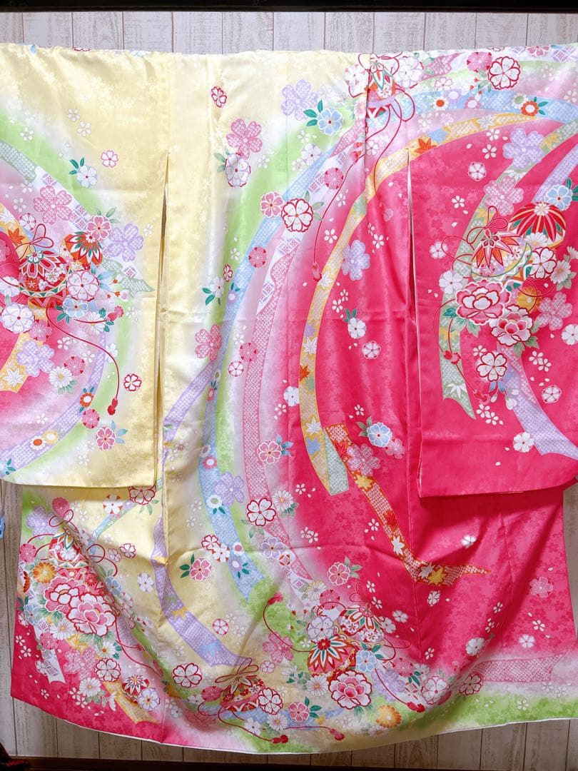 黄色×ピンク♡七五三　7歳　フルセット　一式　女の子　パステル系