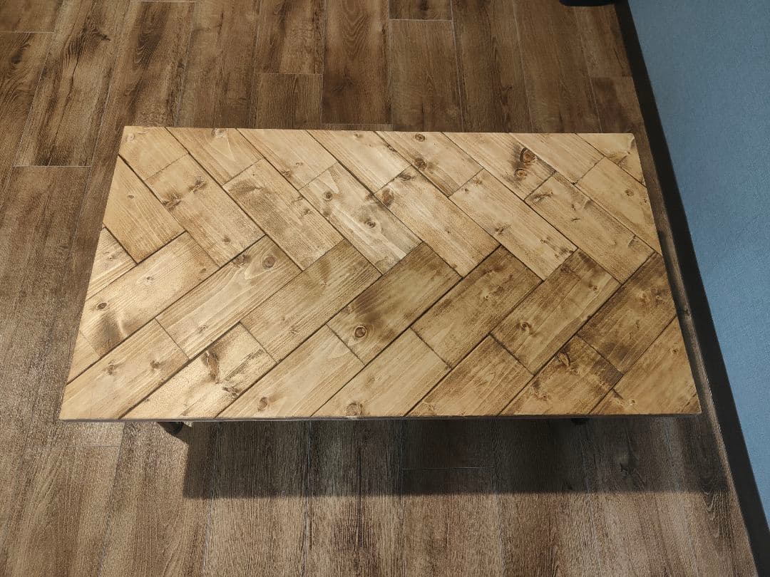 最終値下げ中　ヘリンボーン折りたたみテーブル　美品