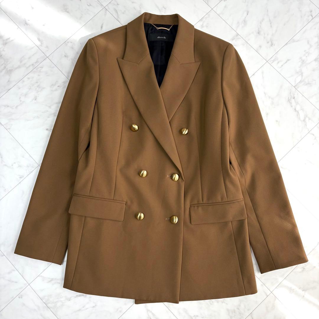 新品タグ付き【アルアバイル】テーラードジャケット　ダブル　金ボタン　キャメル　M