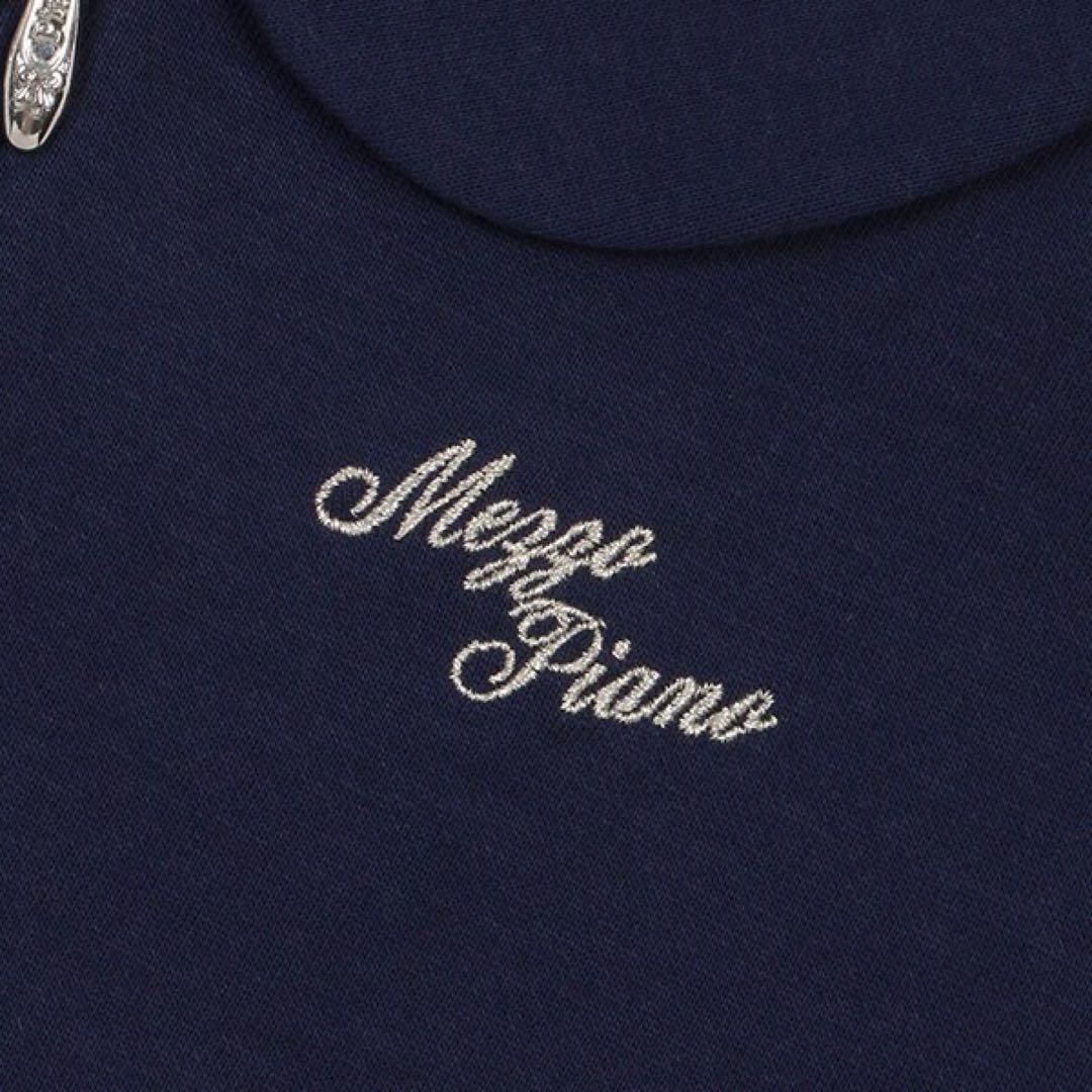 メゾピアノ　新品　140 ウエストビジュー衿つき前開きワンピース　ジップアップ