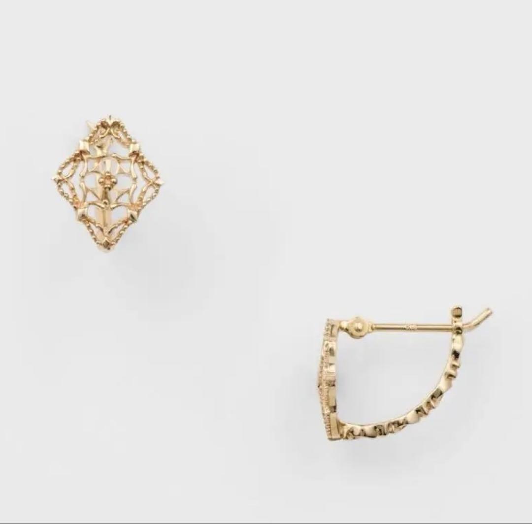 agete 現行品 K10&K5透かしデザインピアス