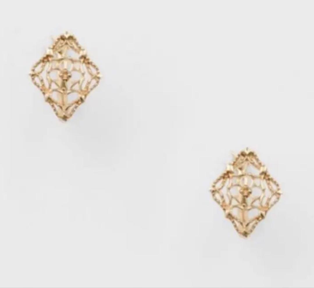 agete 現行品 K10&K5透かしデザインピアス