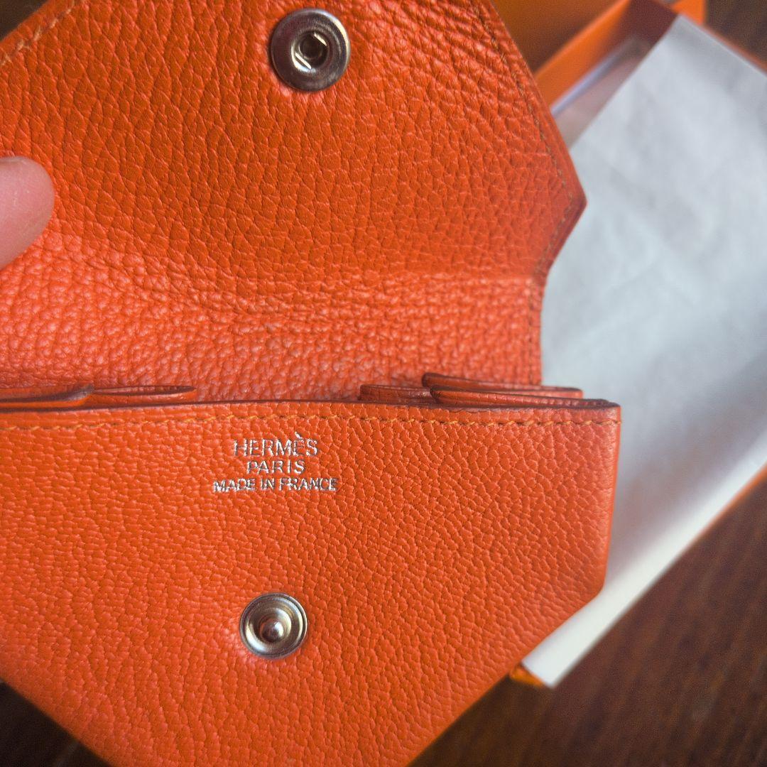 HERMES オレンジ レザー ケース