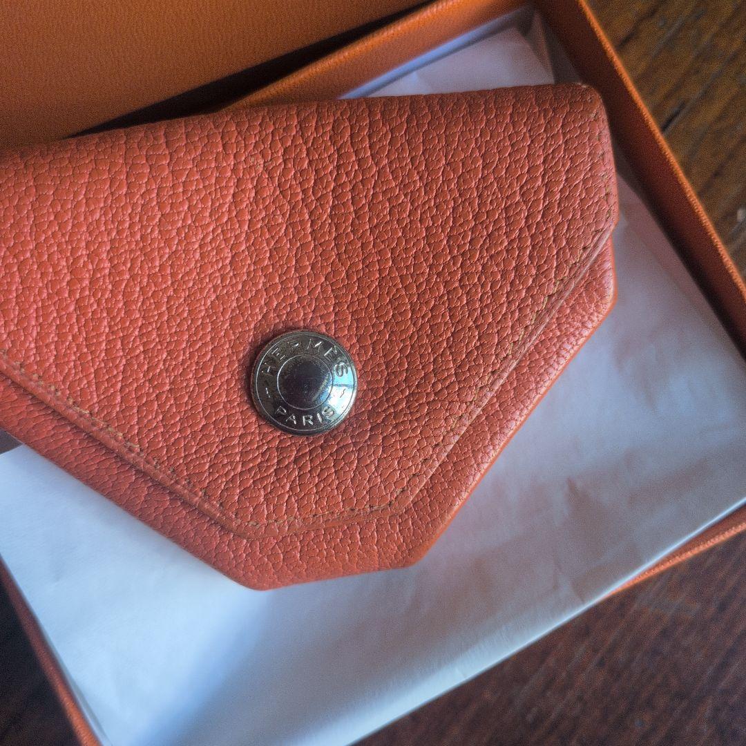 HERMES オレンジ レザー ケース