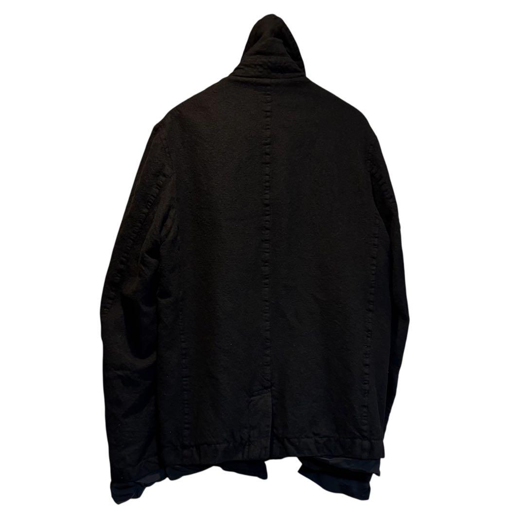 メンズ　ジュンヤワタナベマン　ピーコート　ウールコート　ダブルブレスト　黒　L