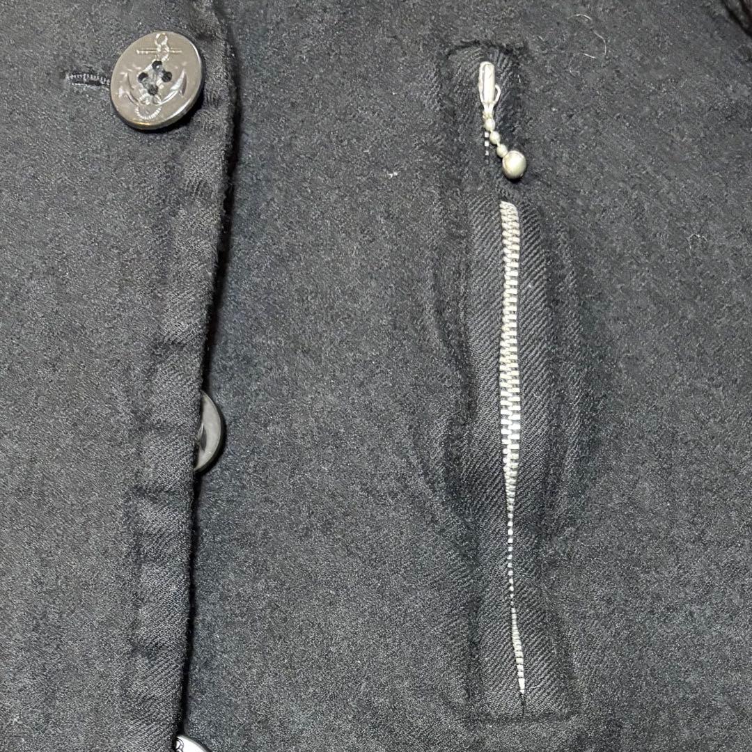 メンズ　ジュンヤワタナベマン　ピーコート　ウールコート　ダブルブレスト　黒　L