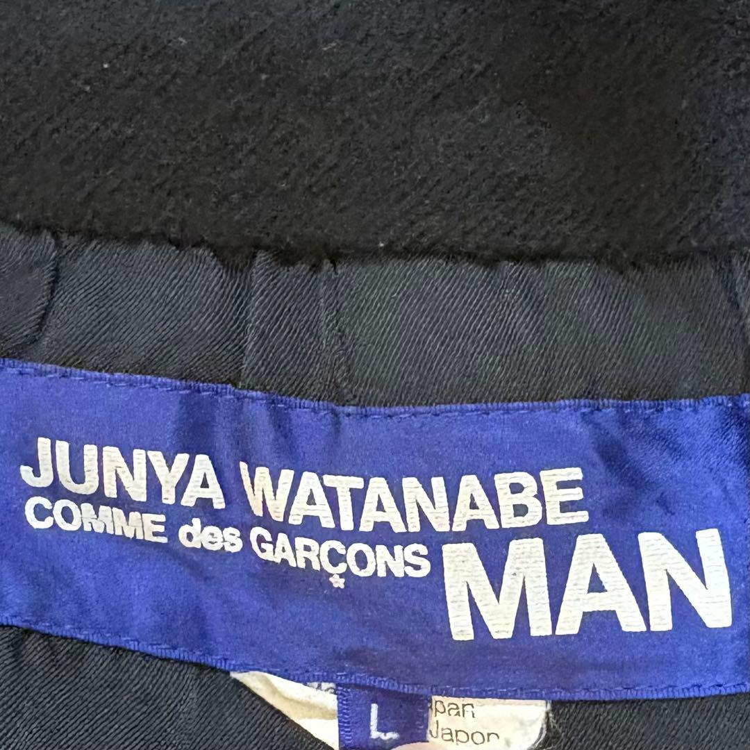 メンズ　ジュンヤワタナベマン　ピーコート　ウールコート　ダブルブレスト　黒　L